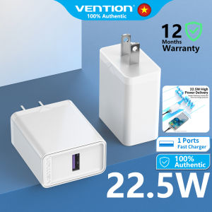 Vention® Bộ sạc nhanh 1 cổng 225W Bộ chuyển đổi tường USB-A đa năng với SCP AFC QC3.0 Bảo vệ quá nhiệt ngắn mạch cho iPhone Samsung Xiaomi Redmi Phích cắm sạc tường
