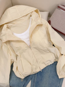 Short Hooded Womens Sun Protection Clothing Thin Outerwear Summer New Style 2025 Hit Korean Style Small Size Casual Top