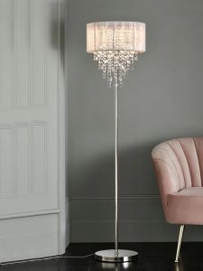 Modern Luxury Crystal Floor Lamp for Living Room Sofa Corner Bedroom Bedside Iron And Crystal Material Smart Control Light