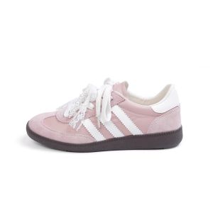 Naimu Liangpin Womens Flat Ballet Deqin Shoes Yellow Casual Sweet Lace Trimmed Flat Heel Comfortable round Toe Inner Fiber