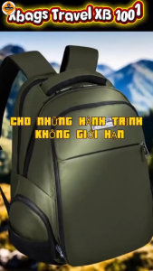 Balo Du Lịch Loại Lớn Cao Cấp Xbags Travel XB1001 Màu Xanh Rêu Thiết Kế Hiện Đại Rộng Rãi Chống Nước Chống Sốc Vượt Trội Sang Trọng Hiện Đại Đựng Laptop 17 inch!