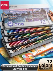 deli | Childrens Water-soluble Oil-based Colored Pencils 72 Colors