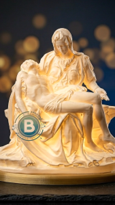 La Pietà (Michelangelo) 3D Printed LED Night Light Statue | Glowing Virgin Mary & Jesus Sculpture | 3 Color Warm - White Light Shell Lamp | La Pieta Catholic Religious Figurine | Saint Peters Basilica Vatican | Museum-Style Sacred Altar Lamp (PLA+/PETG)