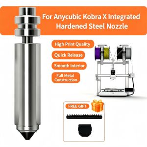 Integrated Hardened Steel Nozzle For Anycubic Kobra X 3D Printer Bimetallic Nickel Plated High Temp Resistant 0.2/0.4/0.6/0.8mm