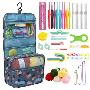 Uliekhy Beginner Crochet Set Kit For Adults Knitting Starter Kit Adults And Kids Complete Crochet Kit Crochet Starter Kit Metal Crochet Hooks Wool Case And Knitting Accessories DIY Knitting Tools