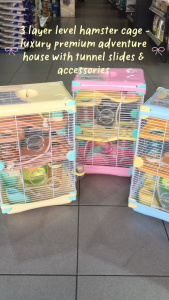 Sangkar Hamster dengan Aksesori / Colourful Hamster Cage with Accessories / Small Pet Villa - Single / Double Storey