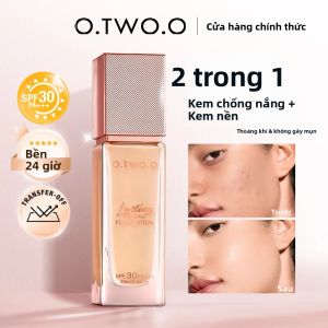 O.TWO.O Kem Nền Dạng Lỏng Matte Dưỡng Ẩm Kiểm Soát Dầu Lâu Trôi Chống Thấm Nước Che Khuyết Điểm Độ Che Phủ Đầy Đủ Trang Điểm Mặt 30Ml