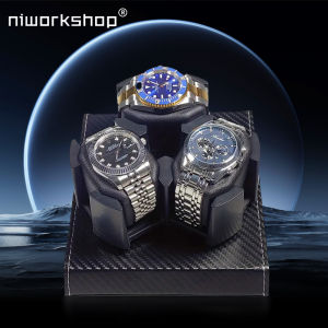 1pc Niworkshop Automatic Watch Winder 3 Slots Watch Case with Quiet Motor Flexible Watch Pillows Fit Women and Men Watches