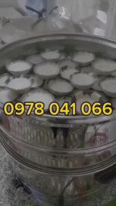 Bộ nồi hấp bánh bèo inox xửng hấp bánh bao há cảo chạy điện 52cm