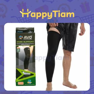KNEE LONG SUPPORT AVO DEKER MANSET KAKI PANJANG HITAM POLOS SPORT VOLI OLAHRAGA BADMINTON TEBAL ELASTIS PELINDUNG LUTUT