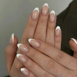 10pcs Handmade Nude Pink French Press on Nails Short Full Cover Wearable Reusable Elegant False Nails 2026 for Office