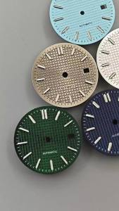 GRAMOCK 31mm Watch Dial Black White Gray Blue Green Dial With Hands Set Green Luminous Fit NH35 Movement Modified Watch Parts