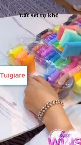 Đất nặn an toàn cho bé nhiều màu đất sét tự khô nặn hình cao cấp siêu nhẹ cho trẻ làm butter slime trang trí