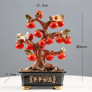 Peach Tree Ornament Moving New Home Living Room TV Cabinet Wine Cabinet Desktop Decorations Gift for Friends Resin Craft