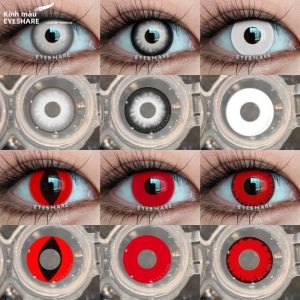 Lens Màu Cosplay EYESHARE Phụ Kiện Anime Màu Trắng Đỏ Đen Lens Dùng Một Năm Loại HEMA Dùng Cho Mắt Dùng Cho Halloween