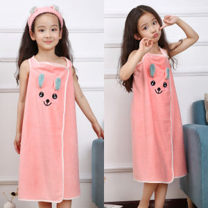 ผ้าขนหนูอาบน้ำขนาดใหญ่สำหรับเด็ก ผ้าขนหนูอาบน้ำแบบสวมใส่ที่บ้าน ผ้าขนหนูสำหรับว่ายน้ำ ผ้าขนหนูสำหรับเด็กชายและเด็กหญิง ผ้าคลุมตัวอ่อนนุ่ม ดูดซับน้ำได้ดี