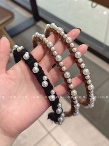 Elegant Pearl Plush Hairband Womens High Hairline Outdoors Versatile Vintage Tidy Hair Clip Stylish Hair Accessories