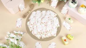 Jollyboom 50Pcs Fairy Thank You Gift Tags Fairy Theme Gift Tags Thank You for Celebrating with US Tags Double-Sided Printing for Girl Birthday Baby Shower Wedding Bridal Shower Party