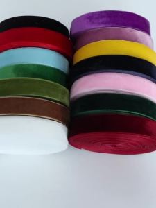 10yards/lot 15mm Multicolored Single Face Velvet Ribbons Flocking Fabric Ribbon For DIY Chrismas Gift Wrapping Bows Decoration