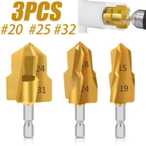 3PCS Upgraded Titanium Coating Lifting Drill Bit Multifunction PPR PVC Pipe Repair Drilling Water Pipe Connection Tool Home Repair Accessories