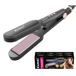 Kemei KM-2239 Hair Straightener Curler Comb Electric Lcd Digital Display Curling Iron Portable Styling Tool
