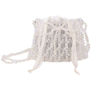 กระเป๋าสะพายข้างประดับด้วยลูกปัดไข่มุกสำหรับผู้หญิงมีโบว์การออกแบบที่หรูหราเหมาะสำหรับงานปาร์ตี้อย่างเป็นทางการและเที่ยวกลางคืน