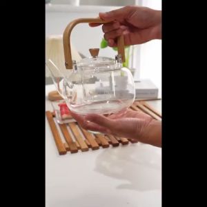 Teapot Borosilicate Glass Suri Estetik/Aesthetic Pitcher/Water Jug/Kettle/Teko Kaca untuk minum Teh Tahan Panas dan Dingin