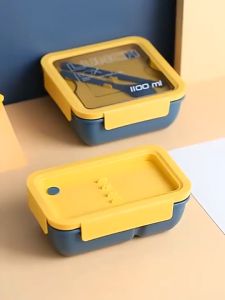 Kotak Makan Plastik Simple Modern Aesthetic 2 Sekat Orinoco 0228 Anti Tumpah 1100 ML BPA FREE