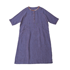 WUSEWUWEI | Colorless Odorless Huarou Linen Contrast Color Check Loose Mid-Length Sleeveless Womens Dress Summer Commute Style H-Line