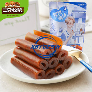 Three Squirrels - Curly Fruit Dan Peel 208g Casual Snacks Preserved Fruit Hawthorn Candied Fruit Roll Hawthorn Slices卷卷果丹皮 休闲零食果脯山楂蜜饯卷山楂片