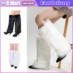 Women Fur Leg Women Faux Fur Leg Pure Color Soft and Comfortable Boot Sleeves Winter Leg Warmers Warmers Lolita Leggings Boots Stocking Thickened Cover Warm Foot Boots Cover Women Plush Boots Cover Winter Warm Calf Socks Santa Claus