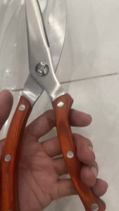 Kéo Cắt Gà Không Gỉ Mạnh Mẽ Kéo Thép Cắt Xương Cắt Thịt Cao Cấp Cán Nâu