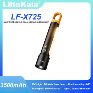 LiitoKala LF-X725 Type-C Rechargeable Flashlight Multifunctional Outdoor Telescopic Zoom with Side Lamp