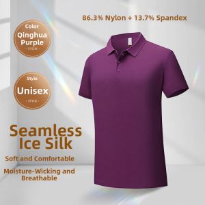 Custom Printed Short Sleeve Ice Silk Polo Shirts Work Uniform