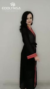 [Dalwa]2024  See Through Embroidered Long Kimono Cardigan White Chiffon Tunic Plus Size Beachwear Women Tops and Blouses Q1038