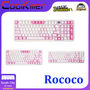 Coolkiller Rococo Mechanical Keyboard three mode wireless Bluetooth hot swap custom girl cute pink