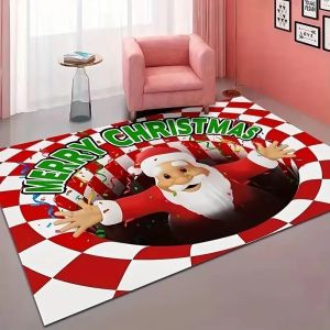 VIKAMA Christmas Decoration Crystal Pile Bedroom Hard Sofa Rug Bedside Rug Machine Washable Easy Care Carpet