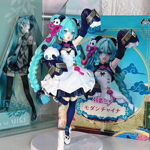 Bandai | Hatsune Miku Desktop Cute Action Figure 18cm Neko T-Shirt Ver. Anime Figurine Kawaii Girl Model Toy Gift