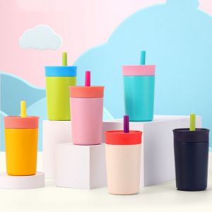 12oz Portable Thermos Cup Coffee Mug Stainless Steel Vacuum Flask Cold&Hot Sport Cup Car Cup with Straw Travel Mug Insulated Cup