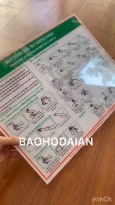 Bảng mica Quy trình rửa tay ngoại khoa (bằng cồn)  KT 30x40cm Mica Chống Thấm Nước Cho Hướng Dẫn Rửa Tay - Lazada