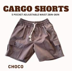 CARGO SHORTS 5 pockets adjustable waistline mens short