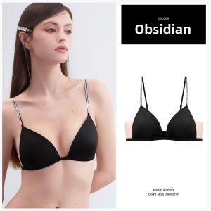 Miss Curiosity | Shimmering Strap French Triangle Wireless Lightweight Comfortable Bra