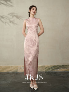 JK&JS | Silk Embroidered New Chinese Style Slim Fit Spring Dress