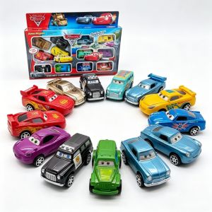 Disney | 12pcs/Set Pixar Cars Lightning Mcqueen Jackson Storm Mater Pvc Model Back-Force Car Toy For Kids Birthday Gift Set