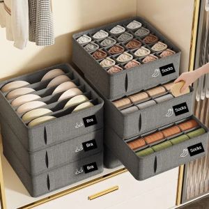 Cationic Underwear Storage Box - Multifunctional Drawer Organizer for Socks and Bras - Closet Storage Bins with Dividers