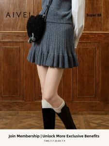 AIVEI | Winter Youthful Star Favorite High-Waisted Knitted Mini Skirt