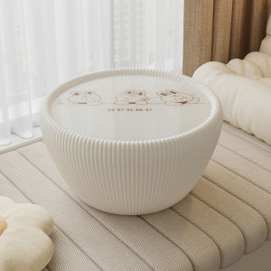 Modern Minimalist Glass Tea Table Bedroom Balcony Window Floating Table Home Living Room round Shape Furniture Design