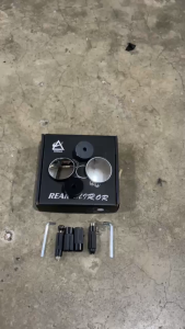 Q-195 Round Bar End Side Mirror Ultra-Convex Lens Aluminum & Adjustable For Motorcycles