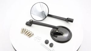 【Delivery 24 hours】1 pair Genuine Carbon Fiber Side Mirror For Motorcycle Universal Clear Lens Classic Retro Round Mirrors Adjustable For Fazzio Aerox Nmax Mio Click Adv Pcx Sniper Raider Suzuki