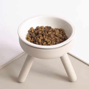 เซ็ทขา - การทำเซ็ตขาตั้งให้อาหารสัตว์เลี้ยง สุนัขใช้ได้ แมวใช้ดี พร้อมชาม porcelain และแผ่นรอง ซิลิโคนกันเปื้อน